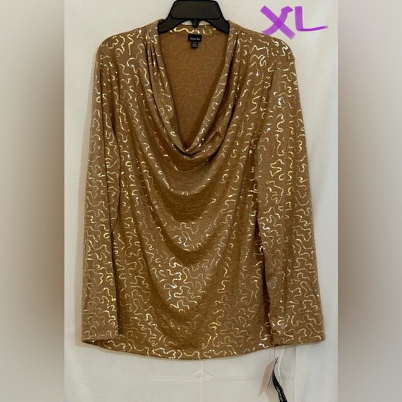 Rafaella Gold Cowl Neck Sweater - Picture 1 of 2